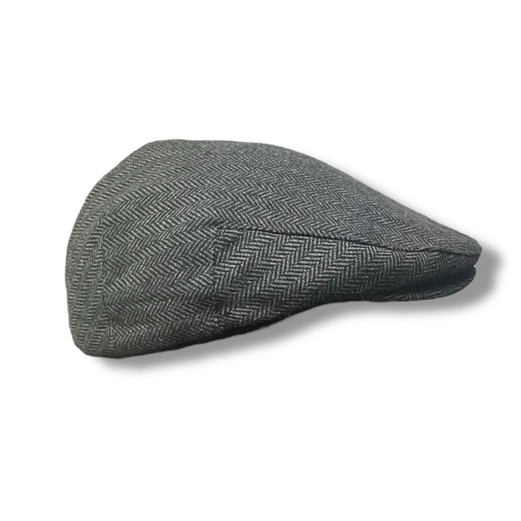 🎩 Brixton Hooligan Gray‎ Herringbone Flat Cap (M) - Picture 2 of 8